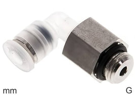 Codos Conector Push-In Acero Inoxidable Y PP Roscas G Macho