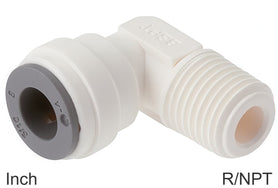 Elbow Push-In Fittings Plastic R/NPT-Threads Male Liquids And Food Inch