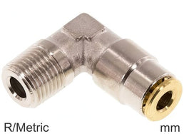 Codo Conector Push-In Latón R/Roscas-Métricas Macho Alta-Presión