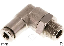 Codo Conector Push-In Latón Roscas R Macho Giratorio