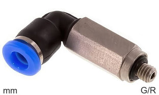 Codo Conector Push-In Latón Y Plástico Roscas-G/R Macho Largo (3-6mm)