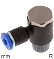 Codo Conector Push-In Latón Y Plástico Roscas R Macho Hexagonal Exterior