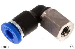Codo Conector Push-In Latón Y Plástico Roscas G Hembra