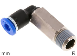 Codo Conector Push-In Latón Y Plástico Roscas R Macho Largo