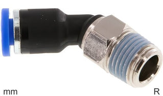 Codo Conector Push-In Latón Y Plástico Roscas R Macho 45 Grados