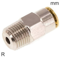Conector Push-In Latón Roscas R Macho Alta Presión PN150