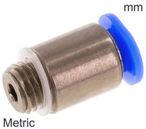 Conectores Push-In Latón Y Plástico Roscas Métricas Macho Cuerpo Redondo