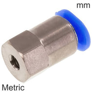 Conectores Push-In Latón Y Plástico Roscas Métricas Hembra