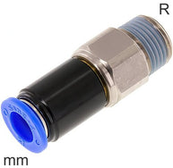 Conectores Push-In Giratorios Latón Y Plástico Roscas R Macho Un Rodamiento De Bolas