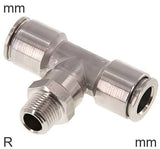 Imagen destacada de la colección - Push-In Conectores En T Acero Inoxidable Roscas R Macho Giratorio