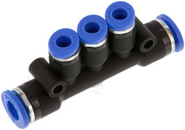 Distribuidor Conector Push-In Latón Y Plástico 3 Salidas