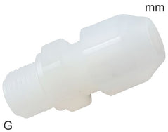 Racor De Compresión Plástico PVDF Roscas G Macho