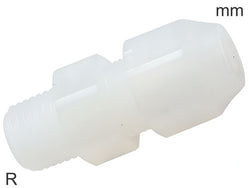 Racor De Compresión Plástico PVDF Roscas R Macho