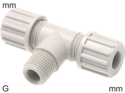 Conectores En T De Compresión Plástico PA Roscas G Macho