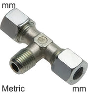 Conectores En T De Compresión Acero Inoxidable Roscas Métricas Macho En Forma De T