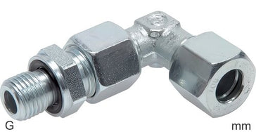 Accesorio En Ángulo De Anillo Cortante Acero / Acero Inoxidable Roscas G Macho Ajustable