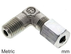 Accesorios En Ángulo Con Anillo Cortante Acero / Acero Inoxidable Roscas Métricas Macho