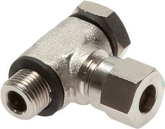 Juntas Giratorias En Codo Anillo Cortante Con Rosca Macho Latón. Niquelado