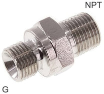 Niple Doble Acero Inoxidable Roscas-G/NPT PN40
