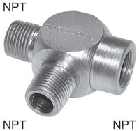 Conectores En T Acero / Acero Inoxidable Roscas NPT Macho/Hembra En L PN275