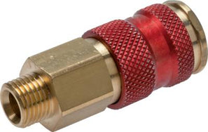 Color Coded DN 7.2 Air Coupling Sockets With Male Threads