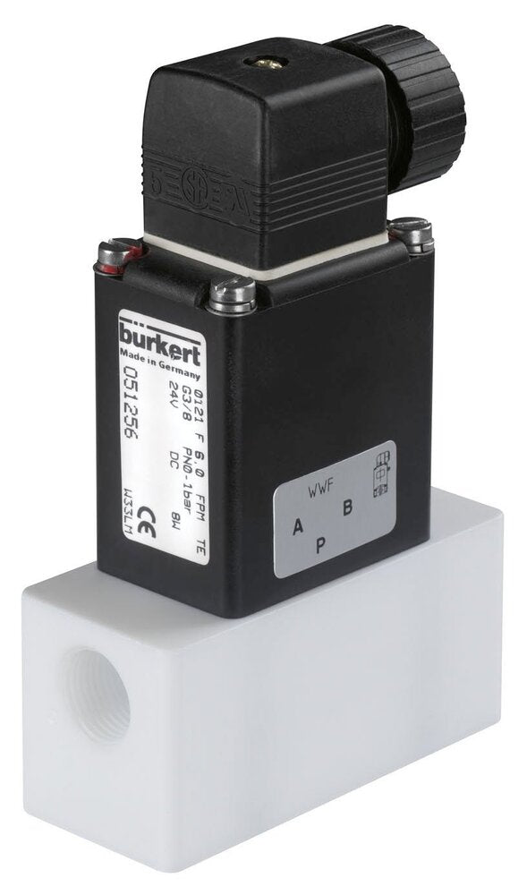 Válvula Solenoide G3/8'' NC Plástico EPDM 0-2bar/29psi 24VDC 0121 49017