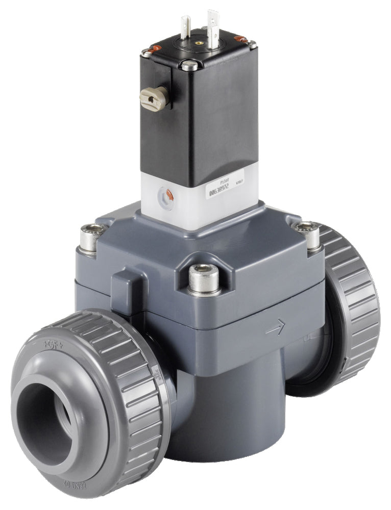 Válvula Solenoide 25mm Manguitos Pegados NC Plástico FKM 0.5-6bar/7-87psi 24VDC 142 147601