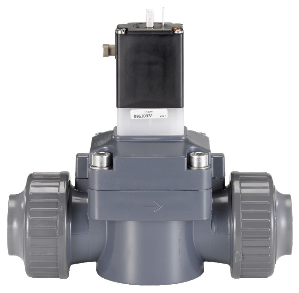 Solenoid Valve 50mm Glued Sleeves NC Plastic EPDM 0.5-6bar/7-87psi 24VDC 142 253451