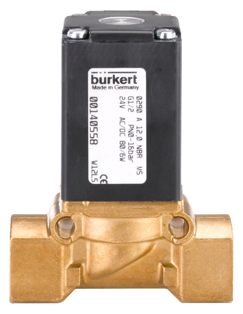 Solenoid Valve NPT 1/2'' NC Brass FKM 0-16bar/232psi 24VAC/DC Vacuum 290 298109