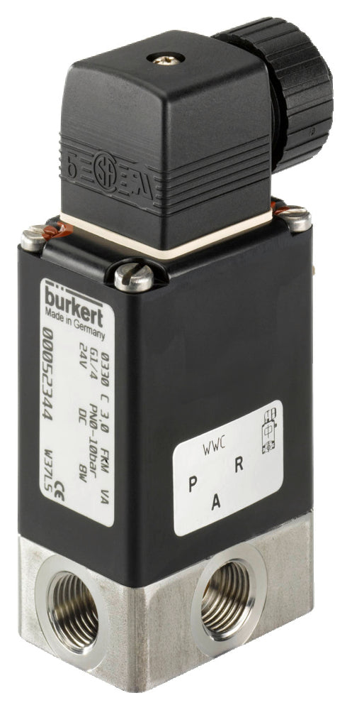 Solenoid Valve 3/2 NC G1/4'' Stainless Steel FKM 0-5bar/73psi 24VDC 0330 87745