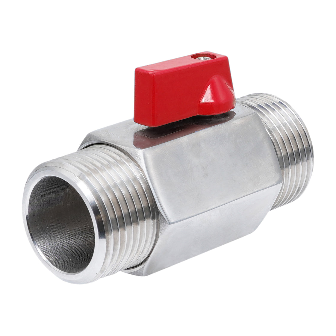G 3/8'' M/M Válvula De Bola Mini De Acero Inoxidable 69 Bar PTFE - TamesonPRO 1113-038-M
