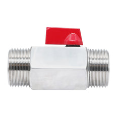 G 1/4'' M/M Válvula De Bola Mini 2 Vías Acero Inoxidable 69 Bar PTFE - TamesonPRO 1113-014-M