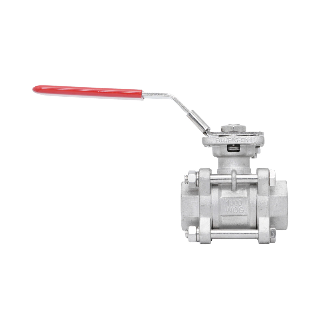Rp 3'' 3-Piece 2-Way Stainless Steel Ball Valve 69 bar RTFE ISO-Top F07/F10 - TamesonPRO 1121-300
