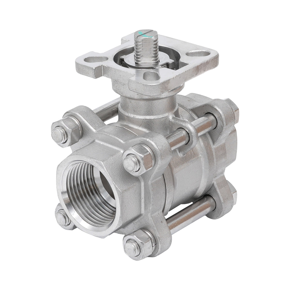 Rp 2'' 3-Piece 2-Way Stainless Steel Ball Valve 69 bar RTFE ISO-Top F05/F07 - TamesonPRO 1121-200