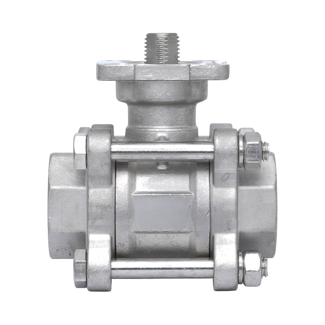 Rp 2-1/2'' 3-Piece 2-Way Stainless Steel Ball Valve 69 bar RTFE ISO-Top F07/F10 - TamesonPRO 1121-212