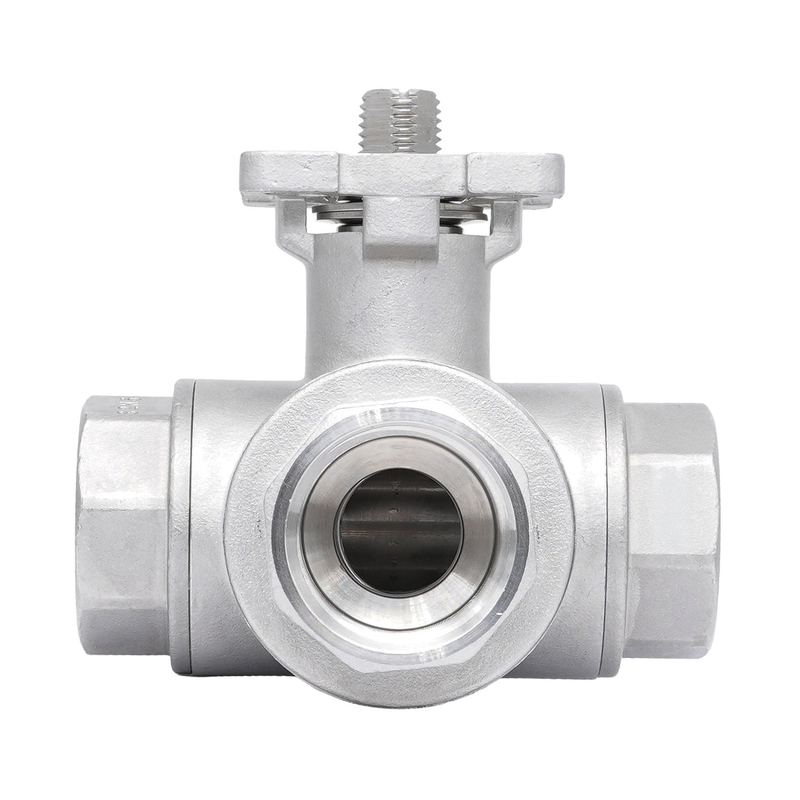 Rp 2'' 3-Way L-Port Stainless Steel Ball Valve 69 bar RTFE ISO-Top F07 - TamesonPRO 1125-200-L
