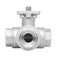 Rp 2'' 3-Way L-Port Stainless Steel Ball Valve 69 bar RTFE ISO-Top F07 - TamesonPRO 1125-200-L