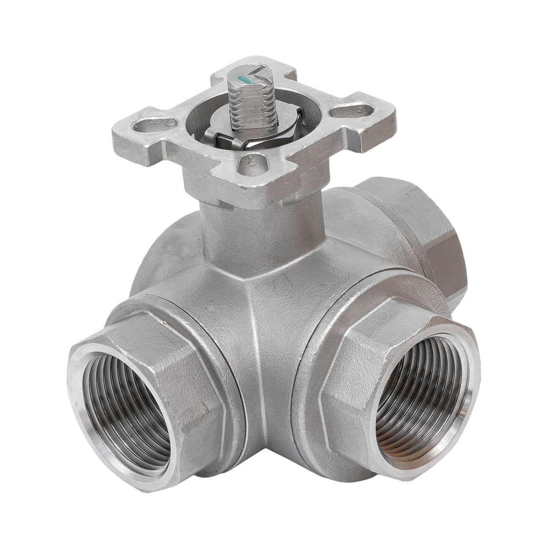 Rp 2'' 3-Way T-Port Stainless Steel Ball Valve 69 bar RTFE ISO-Top F07 - TamesonPRO 1125-200-T