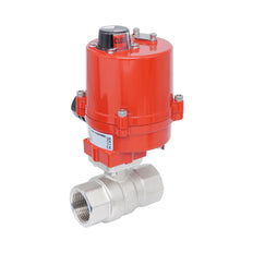 Válvula de bola eléctrica 2 vías de latón Rp 1-1/2" 100-240 V AC