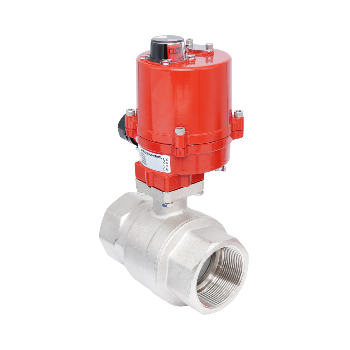 Válvula de bola eléctrica 2 vías de latón Rp 2-1/2" 100-240 V AC