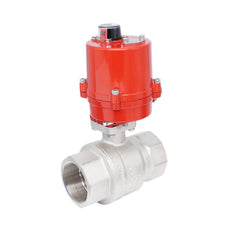 Válvula de bola eléctrica 2 vías de latón Rp 2-1/2" 24 V AC/DC