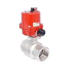 Válvula de bola eléctrica 2 vías de latón Rp 2-1/2" 100-240 V AC