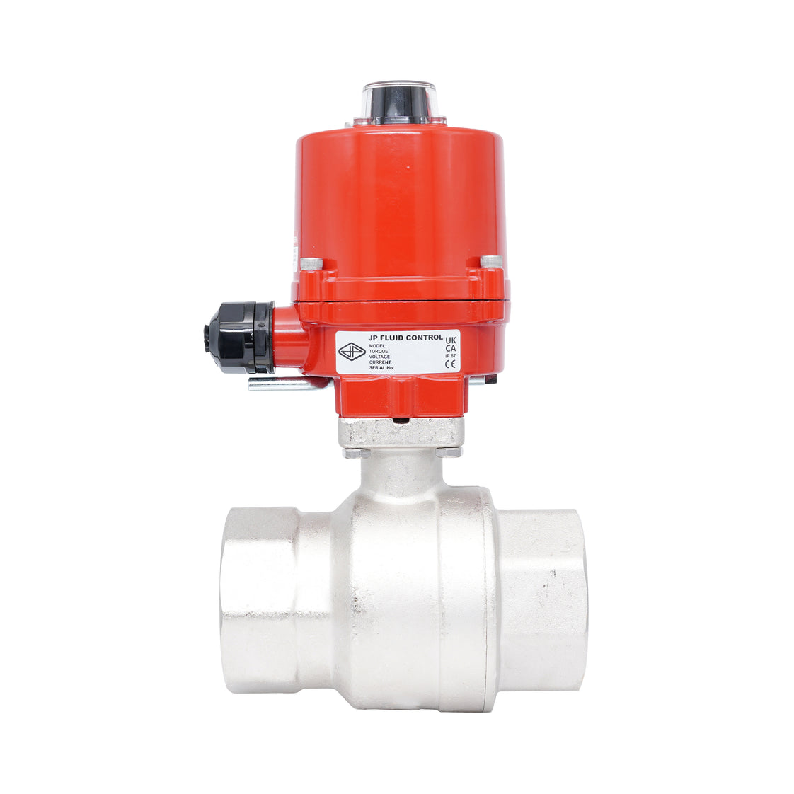 Válvula de bola eléctrica 2 vías de latón Rp 2-1/2" 100-240 V AC