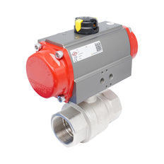 Válvula de bola neumática 2 vías de latón Rp 3" - de apertura por muelle