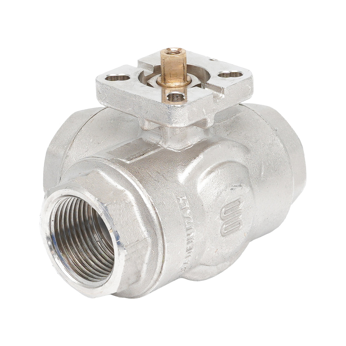 Válvula de bola 3 vías con perforación en T de latón Rp 3/4" ISO-Top F03 PN40