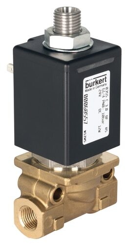 Solenoid Valve 3/2-Way G3/8'' NC Brass PEEK 0-70bar/1015psi 24VAC Vacuum 0355 182121