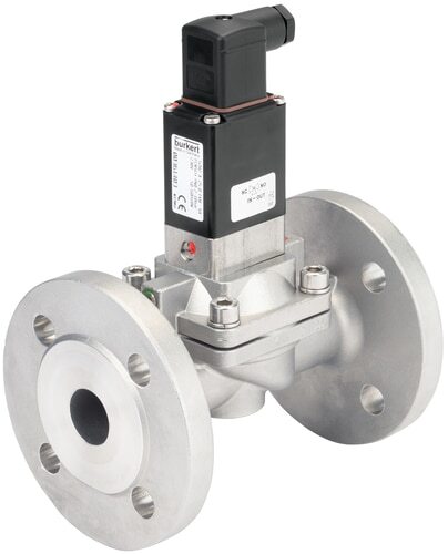 Válvula Solenoide 32 Mm Brida NC Acero Inoxidable FKM 0.2-10Bar/3-145Psi 24VDC Antigolpe De Ariete 5282 361404