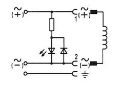 Connector 12-24V AC/DC (DIN - A) with LED - Burkert 2508 008360
