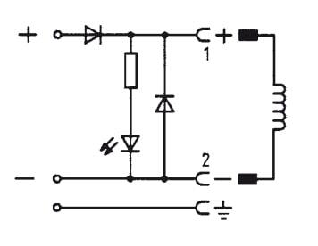 Connector 12-24V DC (DIN - A) with 3m cable LED Recovery Diode and Polarity Protection - Burkert 2508 783587