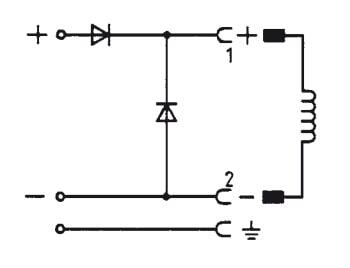 Connector 12-240V DC (DIN - A) with Recovery Diode and Polarity Protection - Burkert 2508 008375